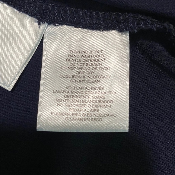 *FINAL Price* Anne Klein tunic length blouse navy with metal collar detail - Picture 6 of 7